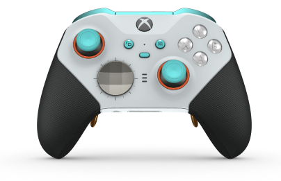 Xbox Elite Wireless Controller Series 2 - Core - Corpo: Branco Robot + Pegas em Borracha, Botão Direcional: Faceta, Prateado Vibrante (Metal), Traseira: Branco Robot + Pegas em Borracha