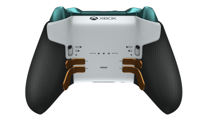 Xbox Elite Wireless Controller Series 2 - Core - Corps: Robot White + Rubberized Grips, BMD: Facette, Bright Silver (métal), Arrière: Robot White + Rubberized Grips