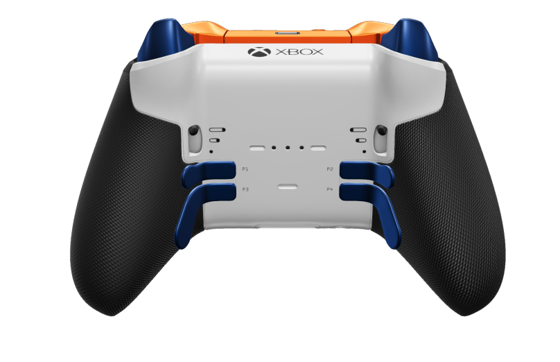 Xbox Elite Wireless Controller Series 2 – Core - Hoveddel: Robothvid + gummigreb, D-blok: Facetteret, fotonblå (metal), Bagside: Robothvid + gummigreb