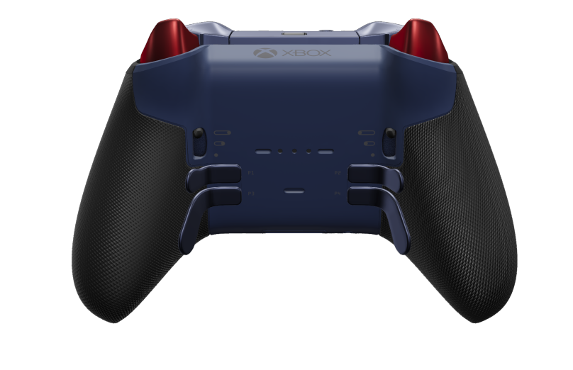 Xbox Elite Wireless Controller Series 2 - Core - Body: Midnight Blue + Rubberized Grips, D-pad: Faceted, Pulse Red (Metal), Back: Midnight Blue + Rubberized Grips