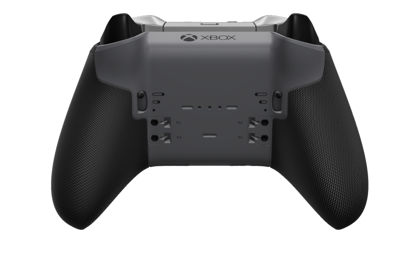 Xbox Elite Wireless Controller Series 2 - Core - Behuizing voorzijde: Carbonzwart + rubberen handvatten, D-pad: Gefacetteerd, stormgrijs (metaal), Behuizing achterzijde: Stormgrijs + rubberen handvatten