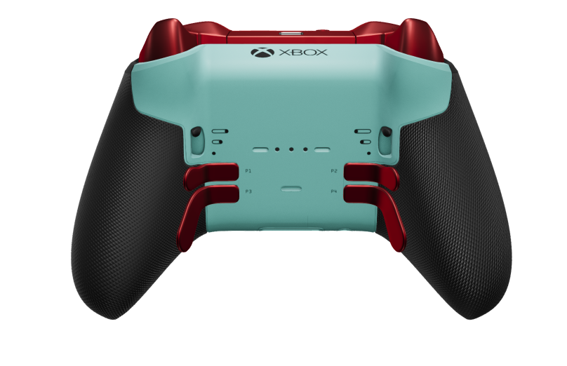 Manette sans fil Xbox Elite Series 2 - Core - Hoveddel: Gletsjerblå + gummigreb, D-blok: Facetteret, rød (metal), Bagside: Gletsjerblå + gummigreb