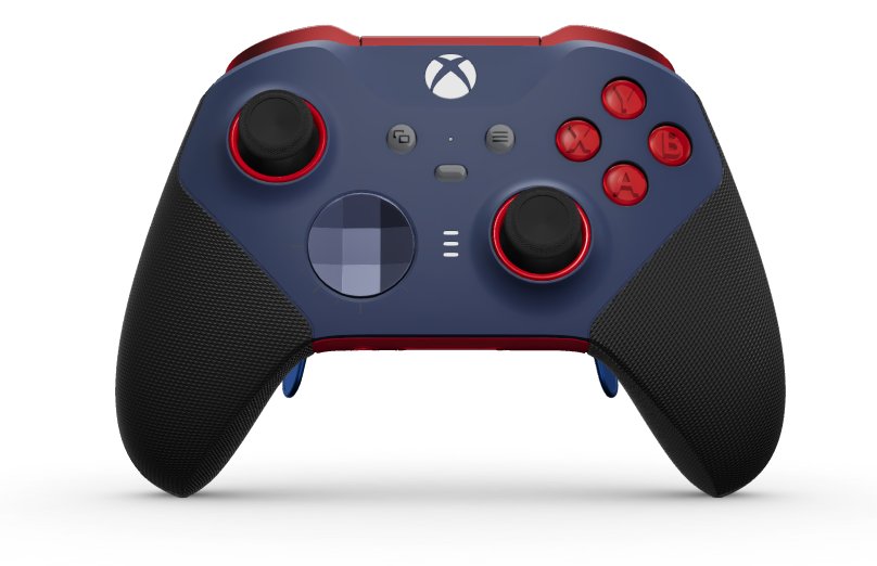 Xbox Elite Wireless Controller Series 2 - Core - Body: Midnight Blue + Rubberised Grips, D-pad: Faceted, Midnight Blue (Metal), Back: Pulse Red + Rubberised Grips