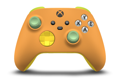 Xbox Wireless Controller - Body: Soft Orange, D-Pads: Lighting Yellow, Thumbsticks: Soft Green