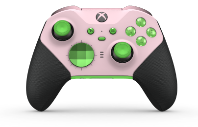Xbox Elite Wireless Controller Series 2 - Core - Body: Soft Pink + Rubberized Grips, D-pad: Facet, Velocity Green (Metal), Back: Velocity Green + Rubberized Grips