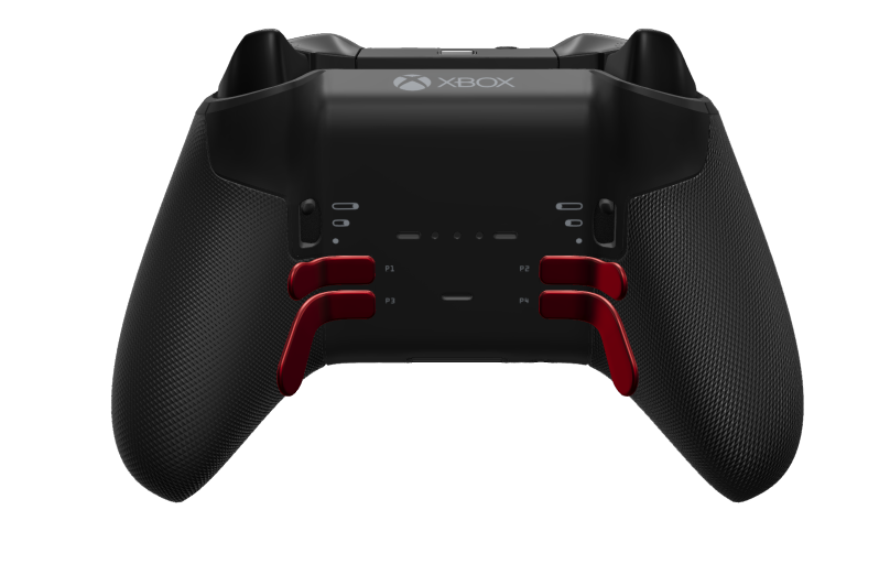 Xbox Elite Wireless Controller Series 2 - Core - Vorderseite: Storm Gray + gummierte Griffe, D-Pad: Facettiert, Carbon Black (Metall), Rückseite: Carbon Black + gummierte Griffe