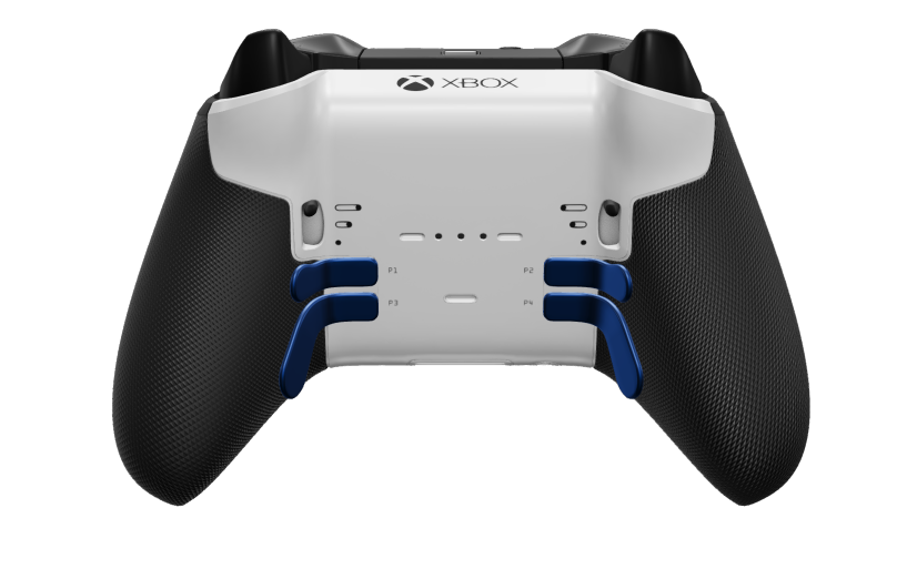 Xbox Elite Wireless Controller Series 2 - Core - Corps: Robot White + poignées caoutchoutées, BMD: Plus, Carbon Black (métal), Arrière: Robot White + poignées caoutchoutées