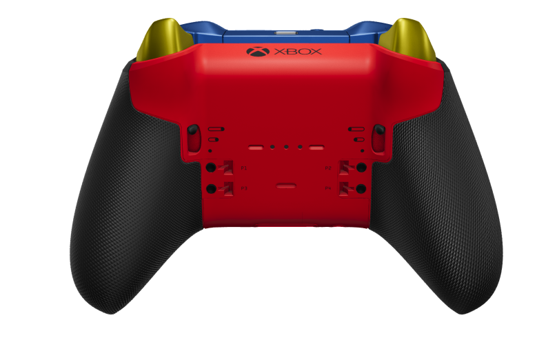 Xbox Elite Wireless Controller Series 2 - Core - Behuizing voorzijde: Velocity-groen + rubberen handvatten, D-pad: Gefacetteerd, pulsrood (metaal), Behuizing achterzijde: Pulsrood + rubberen handvatten