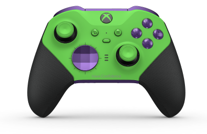 Xbox Elite Wireless Controller Series 2 - Core - Corpo: Verde Veloz + Pegas em Borracha, Botão Direcional: Faceta, Roxo Astral (Metal), Traseira: Roxo Astral + Pegas em Borracha