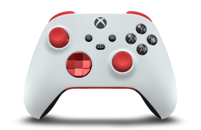 Xbox Wireless Controller - Cuerpo: Blanco robot, Crucetas: Oxide Red (Metallic), Palancas de mando: Rojo radiante