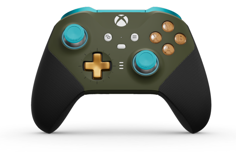 Xbox Elite Wireless Controller Series 2 - Core - Corps: Nocturnal Green + poignées caoutchoutées, BMD: Plus, Soft Orange (métal), Arrière: Nocturnal Green + poignées caoutchoutées