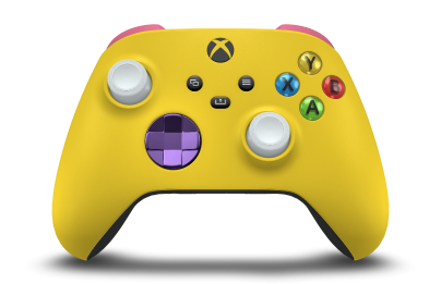 Xbox Wireless Controller - Text: Lighting Yellow, Steuerkreuze: Astralviolett (Metallic), Analogsticks: Roboterweiß