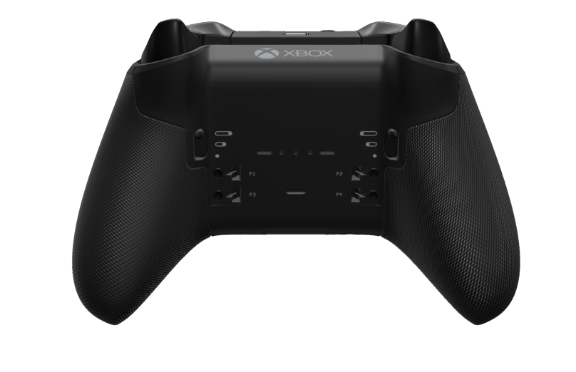Xbox Elite Wireless Controller Series 2 - Core - Text: Carbon Black + gummierte Griffe, D-Pad: Facettiert, Bright Silver (Metall), Zurück: Carbon Black + gummierte Griffe