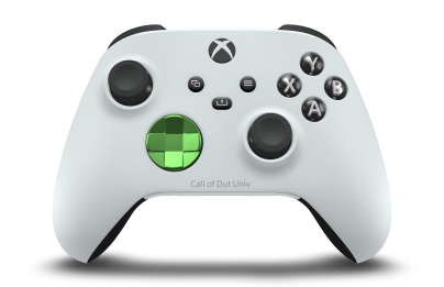 Xbox 無線控制器 - Text: Roboterweiß, Steuerkreuze: Geschwindigkeitsgrün (Metallic), Analogsticks: Carbon Black