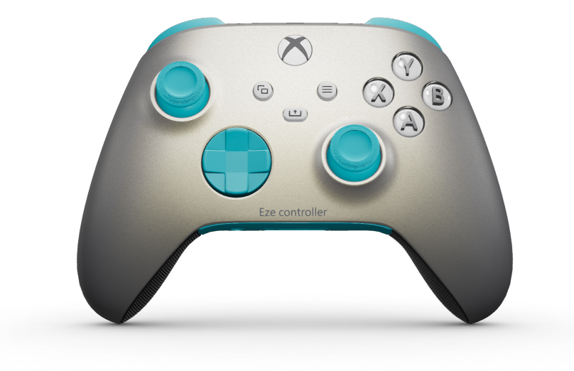 Xbox Wireless Controller - Text: Lunar Shift, Steuerkreuze: Libellenblau, Analogsticks: Libellenblau