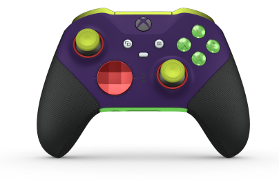 Xbox Elite Wireless Controller Series 2 - Core - Body: Astral Purple + Rubberized Grips, D-pad: Facet, Pulse Red (Metal), Back: Velocity Green + Rubberized Grips
