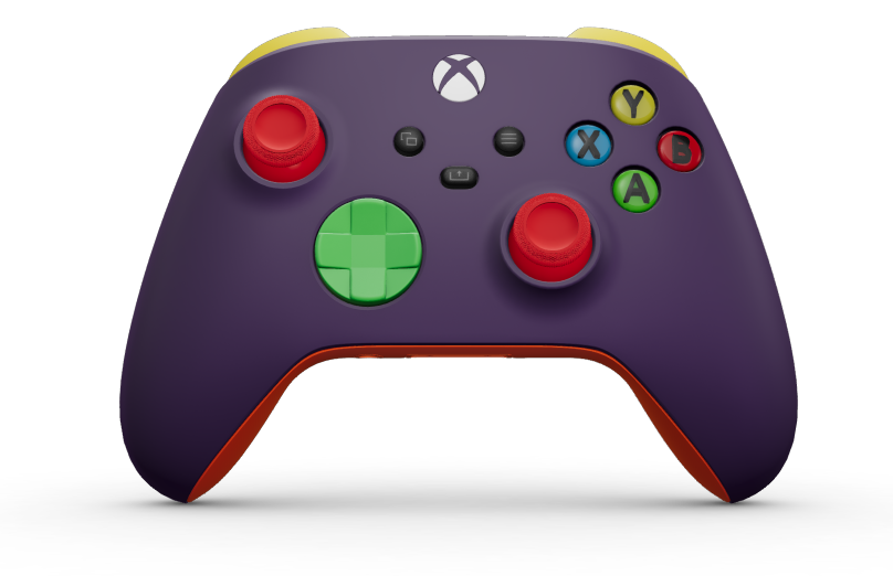 Xbox Wireless Controller - Hoofdtekst: Astralpaars, D-Pads: Velocity-groen, Duimsticks: Pulsrood