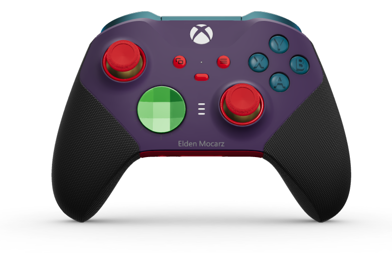 Xbox Elite Wireless Controller Series 2 - Core - Corps: Astral Purple + poignées caoutchoutées, BMD: À facettes, Velocity Green (métal), Arrière: Pulse Red + poignées caoutchoutées