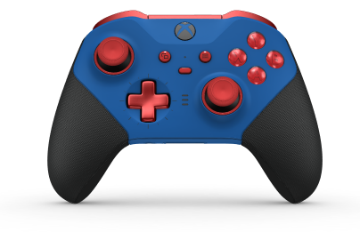 Manette sans fil Xbox Elite Series 2 - Core - Behuizing voorzijde: Shockblauw + rubberen handvatten, D-pad: Cross, Pulse Red (Metal), Behuizing achterzijde: Shockblauw + rubberen handvatten