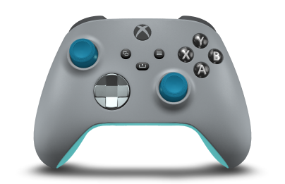 Xbox Wireless Controller - 몸체: 애쉬 그레이, 방향 패드: 애쉬 그레이(메탈릭), 엄지스틱: 미네랄 블루