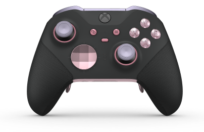 Xbox Elite Wireless Controller Series 2 - Core - Body: Carbon Black + Rubberized Grips, D-pad: Facet, Soft Pink (Metal), Back: Soft Pink + Rubberized Grips