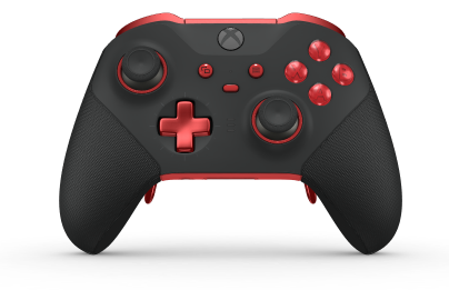 Xbox Elite ワイヤレスコントローラー シリーズ 2 - Core - Body: Carbon Black + Rubberized Grips, D-pad: Cross, Pulse Red (Metal), Back: Pulse Red + Rubberized Grips