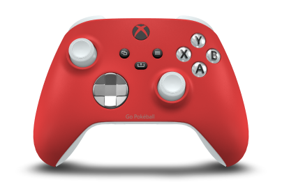 Xbox Wireless Controller - Corpo: Vermelho Forte, Botões Direcionais: Prata, Manípulos Analógicos: Branco Robot