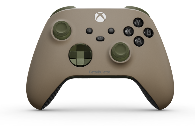 Xbox Wireless Controller - Text: Wüstenfarben, Steuerkreuze: Nachtgrün (Metallic), Analogsticks: Nachtgrün