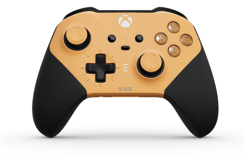 Manette sans fil Xbox Elite Series 2 - Core - Behuizing voorzijde: Zacht oranje + rubberen handvatten, D-pad: Cross, Carbon Black (Metal), Behuizing achterzijde: Zacht oranje + rubberen handvatten