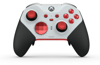 Xbox Elite Wireless Controller Series 2 - Core - Behuizing voorzijde: Robotwit + rubberen handvatten, D-pad: Facet, Pulse Red (Metal), Behuizing achterzijde: Pulsrood + rubberen handvatten