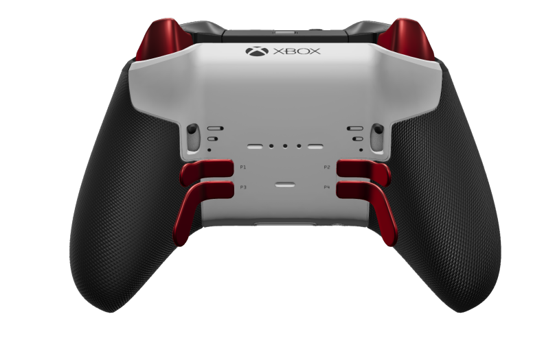 Xbox Elite Wireless Controller Series 2 - Core - Behuizing voorzijde: Pulsrood + rubberen handvatten, D-pad: Gefacetteerd, carbonzwart (metaal), Behuizing achterzijde: Robotwit + rubberen handvatten