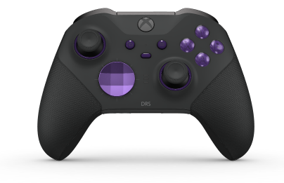 Xbox Elite Wireless Controller Series 2 - Core - Behuizing voorzijde: Carbonzwart + rubberen handvatten, D-pad: Facet, Astral Purple (Metal), Behuizing achterzijde: Carbonzwart + rubberen handvatten