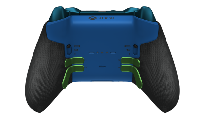 Xbox Elite Wireless Controller Series 2 - Core - Body: Shock Blue + Rubberized Grips, D-pad: Facet, Velocity Green (Metal), Back: Shock Blue + Rubberized Grips
