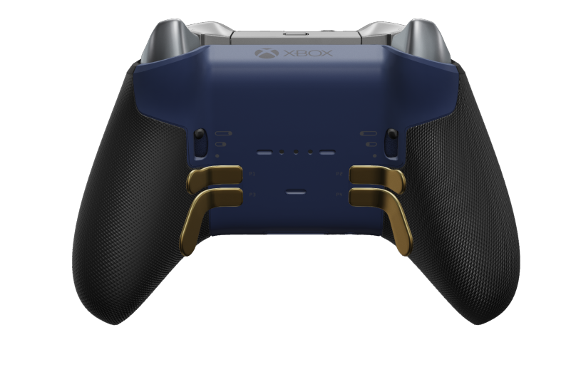 Xbox Elite Series 2 – Core vezeték nélküli kontroller - Body: Velocity Green + Rubberised Grips, D-pad: Facet, Mineral Blue (Metal), Back: Midnight Blue + Rubberised Grips