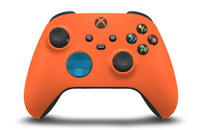 Xbox Wireless Controller - Body: Zest Orange, D-Pads: Mineral Blue, Thumbsticks: Carbon Black