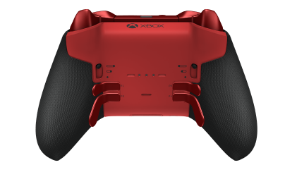 Xbox Elite Wireless Controller Series 2 - Core - Korpus: Pulse Red + Rubberized Grips, Pad kierunkowy: Wersja wklęsła, węglowa czerń (wariant metaliczny), Tył: Pulse Red + Rubberized Grips