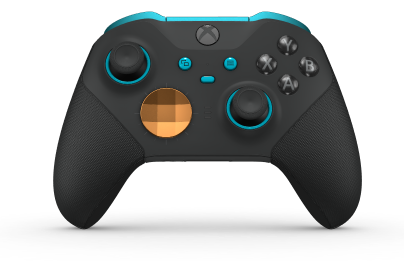 Xbox Elite Wireless Controller Series 2 – Core - Corpo: Carbon Black + Rubberized Grips, Botão Direcional: Faceta, Laranja Suave (Metal), Traseira: Carbon Black + Rubberized Grips