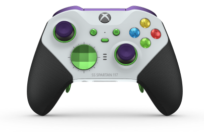 Xbox Elite Wireless Controller Series 2 - Core - Body: Robot White + Rubberised Grips, D-pad: Facet, Velocity Green (Metal), Back: Robot White + Rubberised Grips