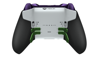 Xbox Elite Wireless Controller Series 2 - Core - Behuizing voorzijde: Robotwit + rubberen handvatten, D-pad: Facet, Velocity Green (Metal), Behuizing achterzijde: Robotwit + rubberen handvatten