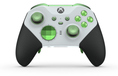 Xbox Elite Wireless Controller Series 2 - Core - Framsida: Robot White + gummerat grepp, Styrknapp: Facett, Velocity Green (Metall), Baksida: Robot White + gummerat grepp