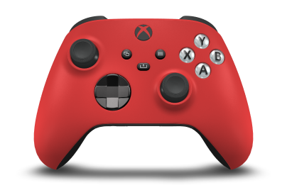 Xbox Wireless Controller - Corpo: Vermelho Forte, Botões Direcionais: Preto Carbono (Metálico), Manípulos Analógicos: Preto Carbono
