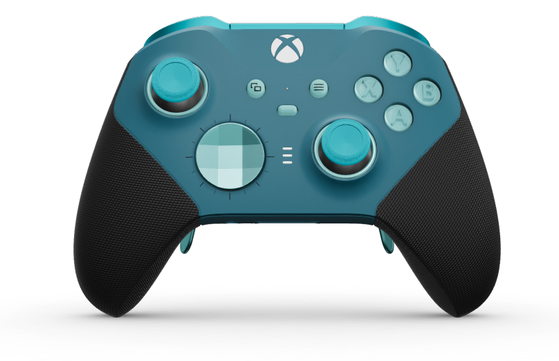 Xbox Elite Wireless Controller Series 2 - Core - Body: Mineral Blue + Rubberised Grips, D-pad: Facet, Glacier Blue (Metal), Back: Mineral Blue + Rubberised Grips