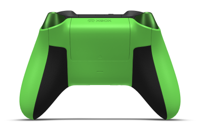 Controller with Velocity Green body, Velocity Green (Metallic) D-pad, and Carbon Black thumbsticks - back view