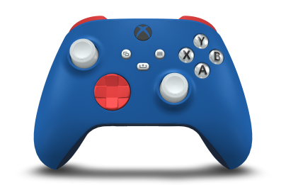 Xbox Wireless Controller - Body: Shock Blue, D-Pads: Pulse Red, Thumbsticks: Robot White