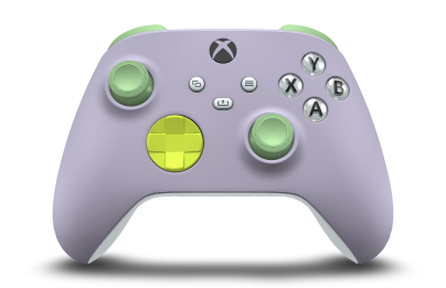 Manette sans fil Xbox - Corpo: Roxo suave, Botões Direcionais: Verde Elétrico, Manípulos Analógicos: Verde suave