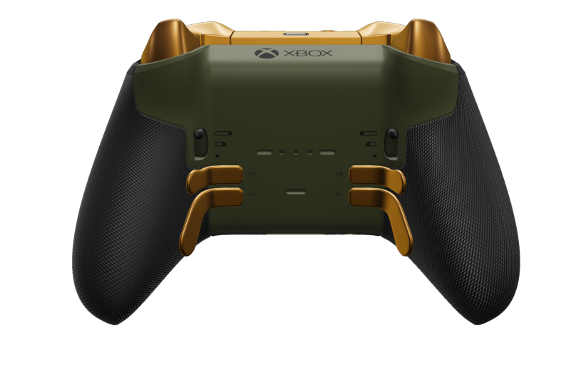 Xbox Elite Wireless Controller Series 2 - Core - Behuizing voorzijde: Nachtelijk groen + rubberen handvatten, D-pad: Gefacetteerd, zachtoranje (metaal), Behuizing achterzijde: Nachtelijk groen + rubberen handvatten