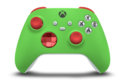 Xbox Wireless Controller - Body: Velocity Green, D-Pads: Oxide Red (Metallic), Thumbsticks: Pulse Red