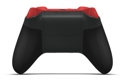 Controller with Carbon Black body, Pulse Red D-pad, and Pulse Red thumbsticks - back view