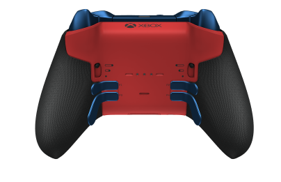 Xbox Elite Wireless Controller Series 2 - Core - Behuizing voorzijde: Shockblauw + rubberen handvatten, D-pad: Facet, Pulse Red (Metal), Behuizing achterzijde: Pulsrood + rubberen handvatten