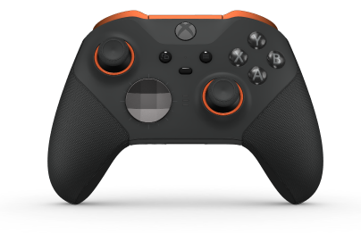 Xbox Elite ワイヤレスコントローラー シリーズ 2 - Core - Text: Carbon Black + Rubberized Grips, D-Pad: Facetten, Storm Gray (Metall), Zurück: Carbon Black + Rubberized Grips